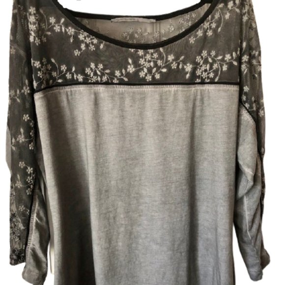 Angelsneverdie (Angels Never Die) Embroidered Tunic Tee - Gray - 2/L - Picture 4 of 10
